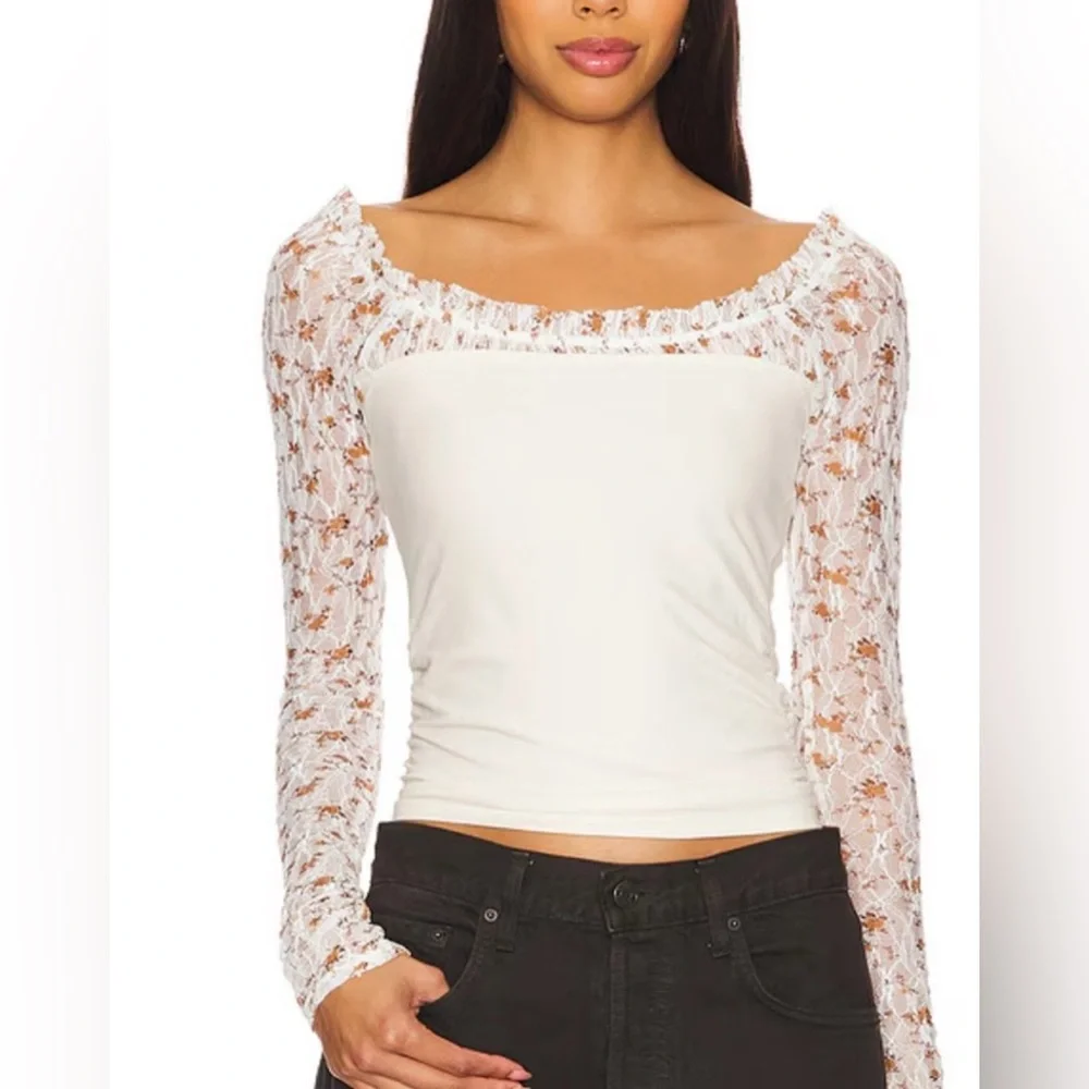 +Free People Josie Long Sleeve Top Sz Medium